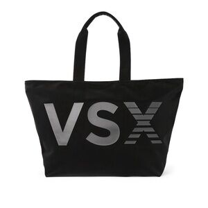 Victoria’s Secret Large VSX Logo Black Gym Tote Bag Sport Travel Silver Grey